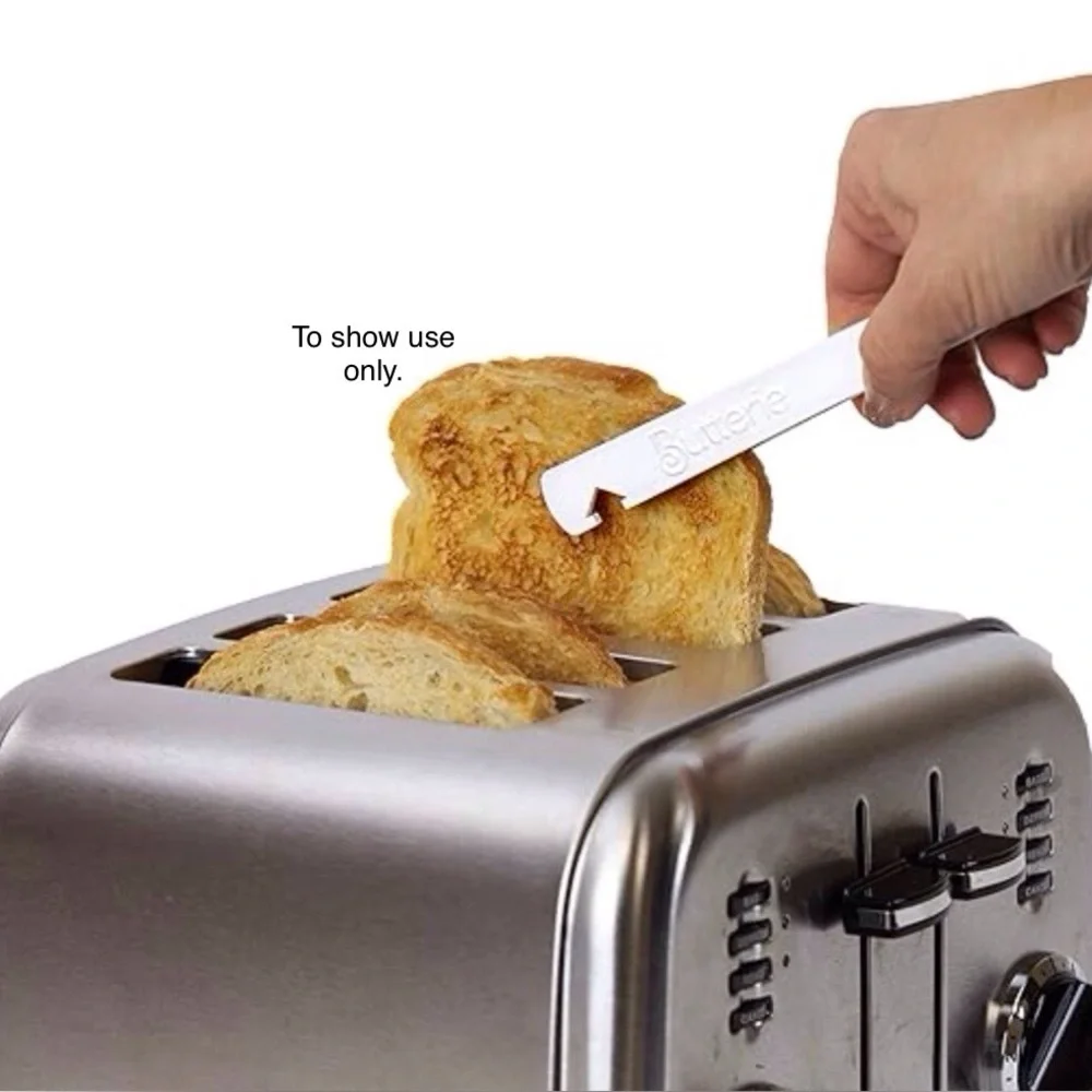 Butterie Toaster Tongs with Oven Rack Hook (Yellow).